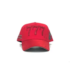 Hat Lucky 777 All Red Crystals edition