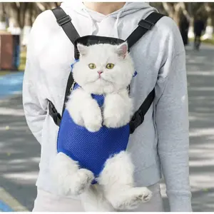 Double-shoulder breathable pet backpack, suitable for all seasons, portable chest backpack for cats and pets