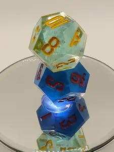 Daggerheart Twin d12 Dice for Dungeons & Dragons – Aqua Shimmer Hope & Midnight Fear