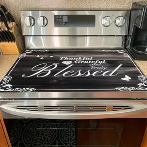 Durable Gas Stove Burner Protector, Heart Pattern Design, Heat Resistant, Easy Clean, Multi-Purpose Kitchen Cover, Fits Flat Top Ovens, Washers, Dryers