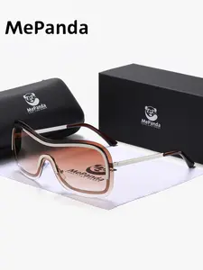 Mepanda 1 Piece Unisex Frameless Sunglasses，Oversize Frame Sunglasses UV400 Light hues