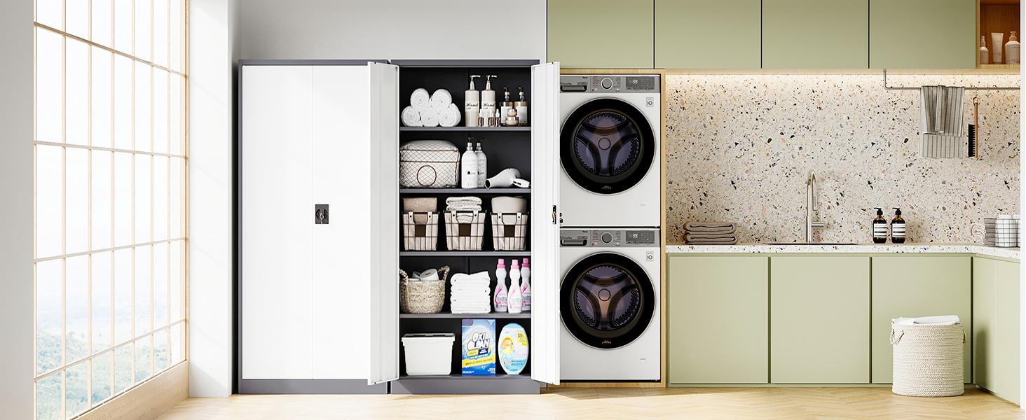 Yizosh Metal Garage Storage Cabinet with Locking Doors and 2 Drawers, Heavy Duty Steel Tool Cabinet with Pegboard, 71" - Lockable Cabinets for Garage, Warehouse, Basement Yizosh Metal Garage Storage Cabinet with Locking Doors and 2 Drawers, Heavy Duty Steel Tool Cabinet with Pegboard, 71" - Lockable Cabinets for Garage, Warehouse, Basement