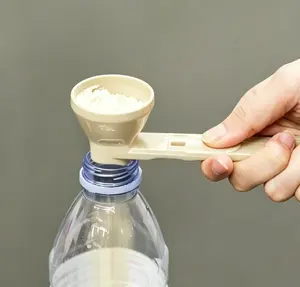 2PCS Multi-Purpose Coffee Scoop & Funnel for Reusable K Cups, Protein Powder Sliding Spoon,Measuring Spoon for Ground Coffee, Protein Powder, Tea & Supplements, Slide to Pour for Bottles & Garage DIY Tools