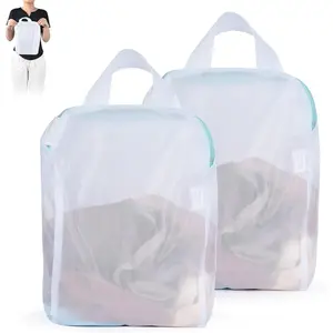 10 x 12 Inch Small Laundry Bags with Handles 2 count Mesh Delicates Bag for Washing Machine Travel Dorm Hanging Laundry Bag for Bras Lingeries Underwear Socks  Clothes White
