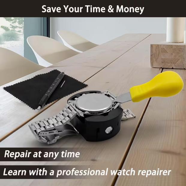 1 Set Watch Repair Tools, Professional Watch Repair Tools, Watch Battery Replacement Kit, Professional Winding Tool Set with Portable Carrying Case Watch Link Removal Tool Set
