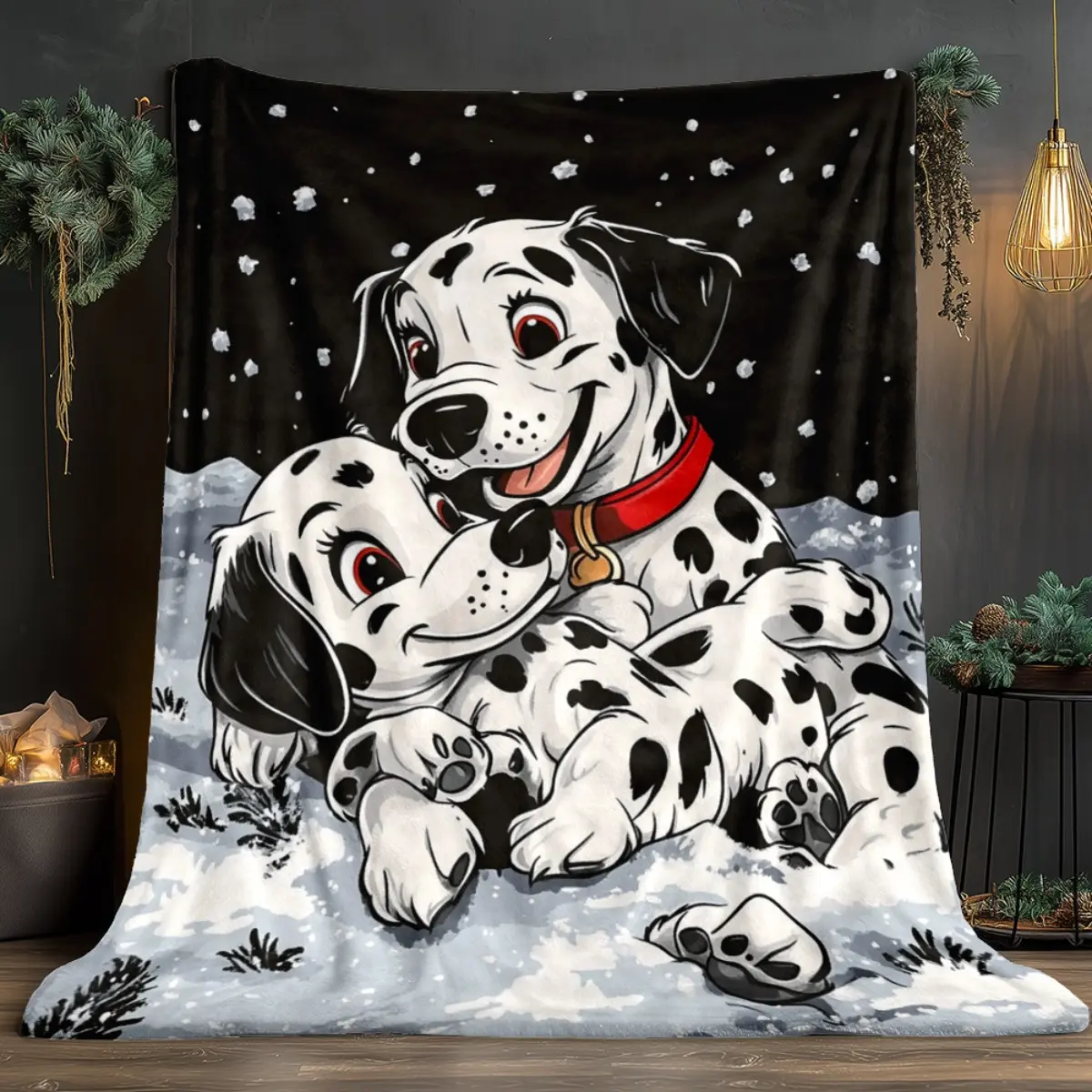 1 Dalmatian-Print Blanket – Lightweight Flannel Home Bedding Throw; Suitable for Sofa Beds, Travel & Camping, Living Rooms, Offices, Armchairs, and Beds – Soft, Warm Flannel Fabric with Digital Print