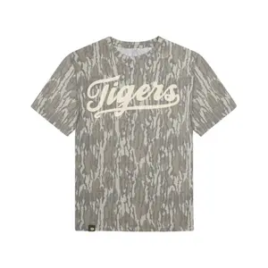 Camo Bottomland Tigers Logo Shirt, Tigers Baseball Mossy Oak Bottomland Camouflage Tshirt