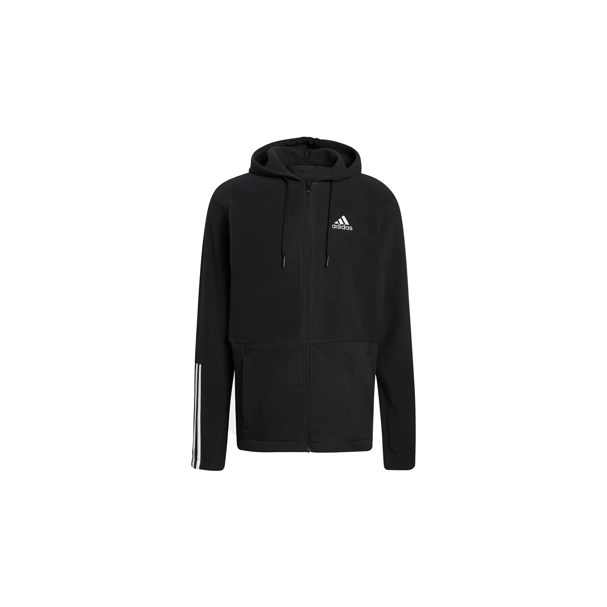 Essentials Polar Fleece Giant Logo Full-Zip Hoodie "Black / White" GV5297