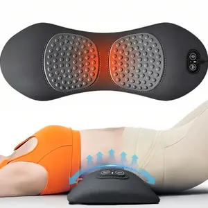 3 in 1 Upadate Rechargeable Electric Lumbar Support Pillow with Adjustable Height for Bed and Chair,Back Massager with Heat,Back Massager for Pain Relief Deep Tissue,Waist Wedge Bolster (Black)