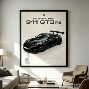 Porsche 911 GT3 RS 2023 Supercar Poster Luxury Racing Car Wall Art Unframed Home Decor