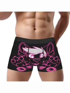 1piece Cute Puppy Kawaii Fursuit, Glitch Furry Fandom Underpants, Fashionable Men's Boxer Briefs, Comfortable Casual Shorts