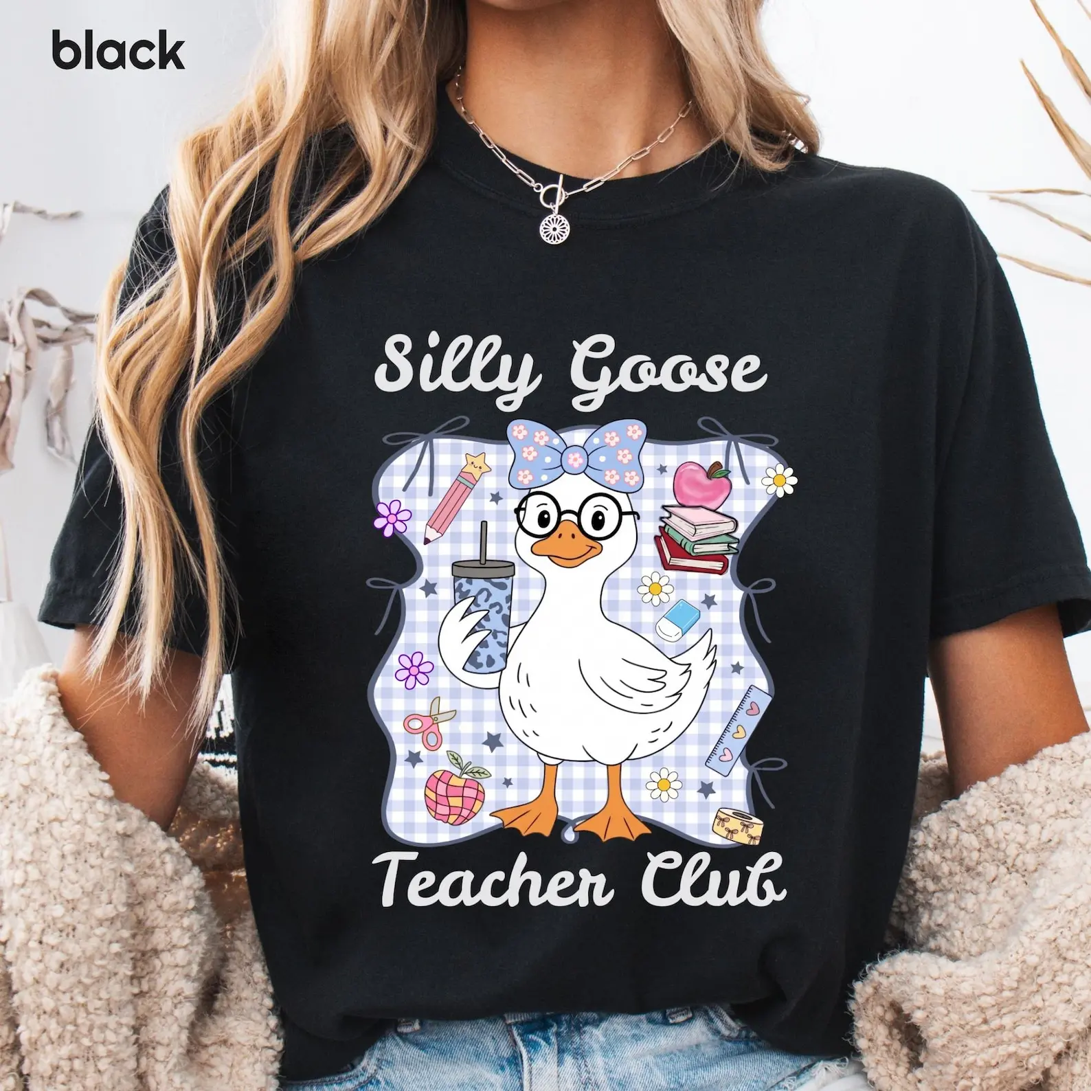 Teacher appreciation Gift Silly Goose Teacher Shirt Back to School Funny Gift for Teacher Gift for her Teacher tshirts Pastel comfort color