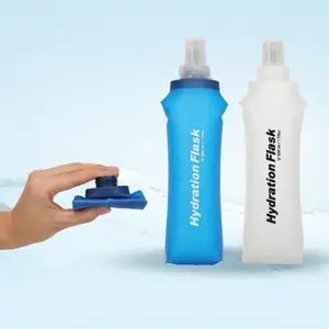 TPU outdoor trail running foldable water bag, outdoor hydration soft water bottle, hiking and mountaineering soft water bottle 500ml