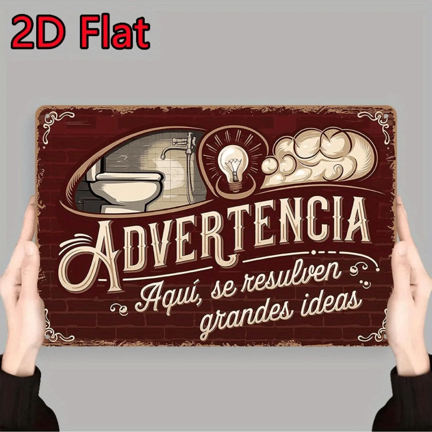 Vintage Creative Bathroom Metal Sign With Rustic Iron Wall Decor And Humorous Spanish Phrase For Home Kitchen Restroom Decoration