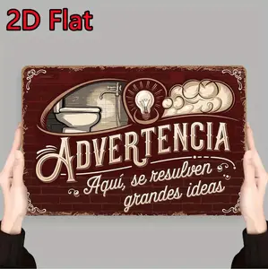 Vintage Creative Bathroom Metal Sign With Rustic Iron Wall Decor And Humorous Spanish Phrase For Home Kitchen Restroom Decoration