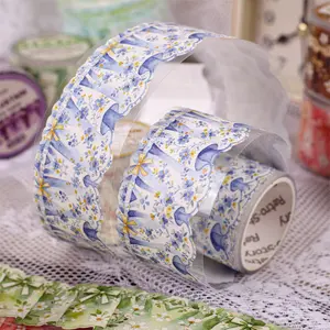 Plant Flower Pattern Tape, 1 Roll/6 Rolls, Decorative Backing Material, Ideal for Scrapbooking, Computer Cards, Gift Stickers