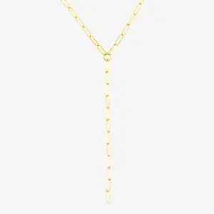 Paperclip Chain Lariat Necklace