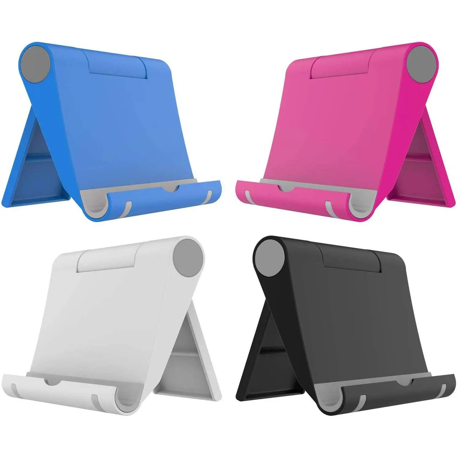 4 Pack Foldable Cell Phone Holder - Mobile Stand for Desk & Tablet, Compatible with  12/11/Xs/X/8 iPad  (4 Color)