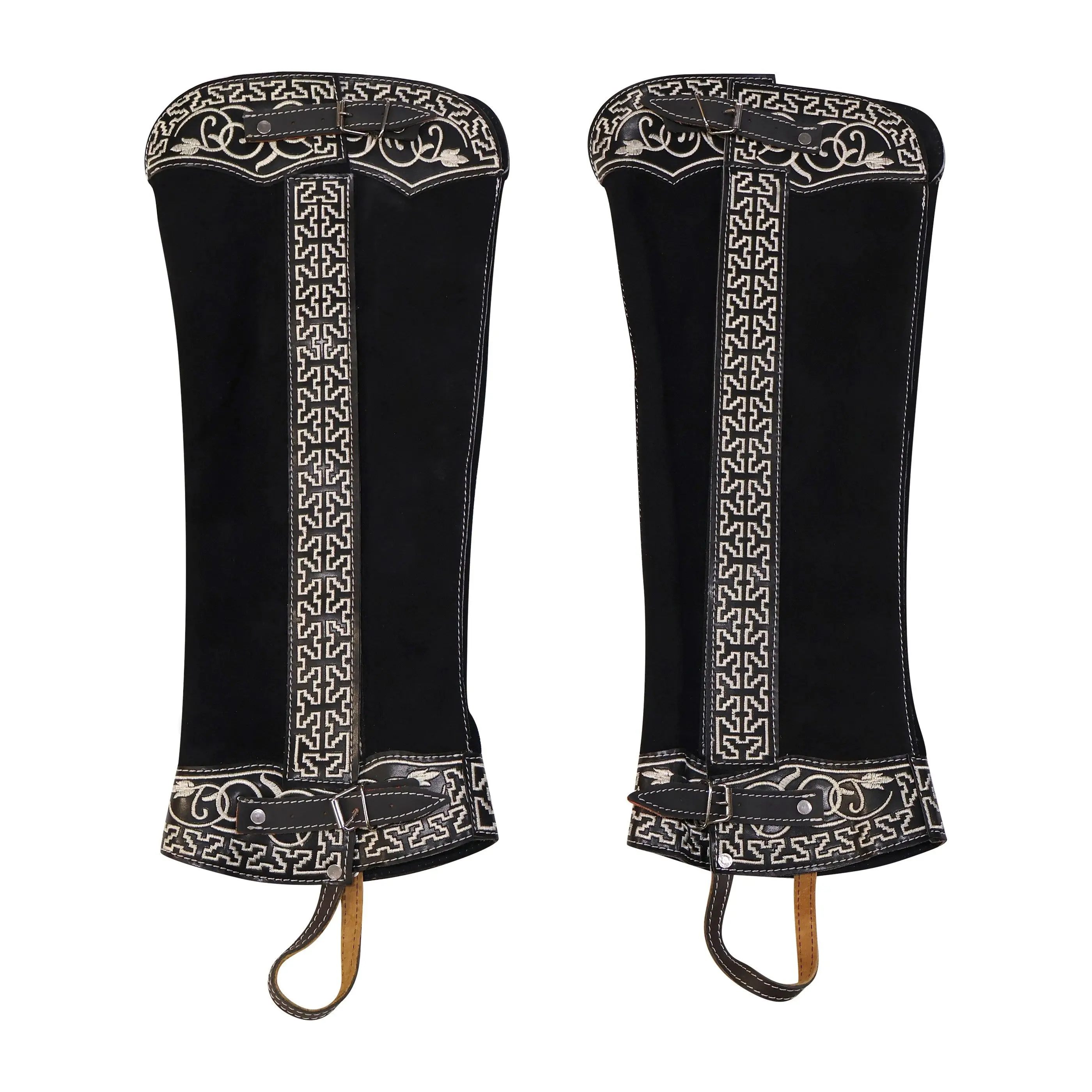 Charro Black Gamuza Suede Polainas Charras Chaps