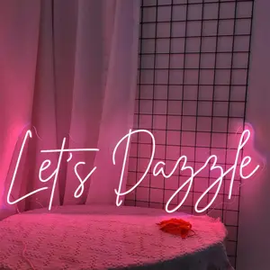 Let's Dazzle Neon Sign, USB Powered LED Neon Light, Neon Lamps, Wall Mounted Home Lighting Decorative Lamp, Novelty Lighting for Bedroom, Study Room, Living Room, Atmosphere Light
