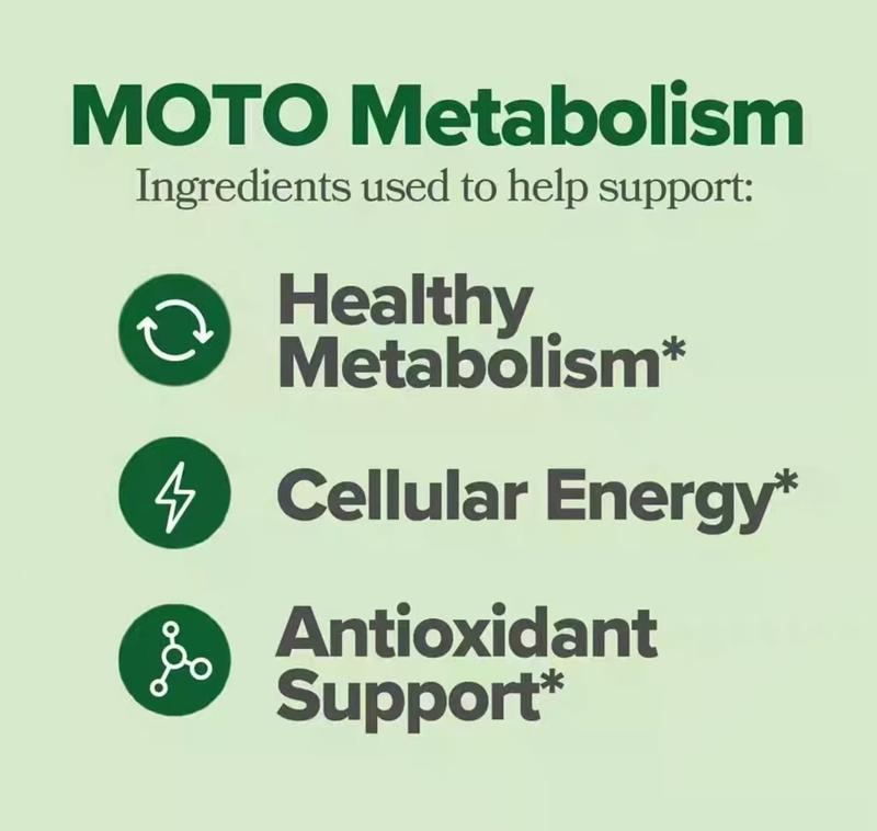 MOTO Metabolism Vitamin Capsules | 60 Vegetarian Capsules | Contains Green Tea Extract + Vitamin B12