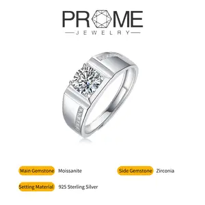 （J007）'Brave Heart' Men's S925 Silver Synthetic Moissanite Ring: A Modern S925 Silver Emblem of Courage and Determination