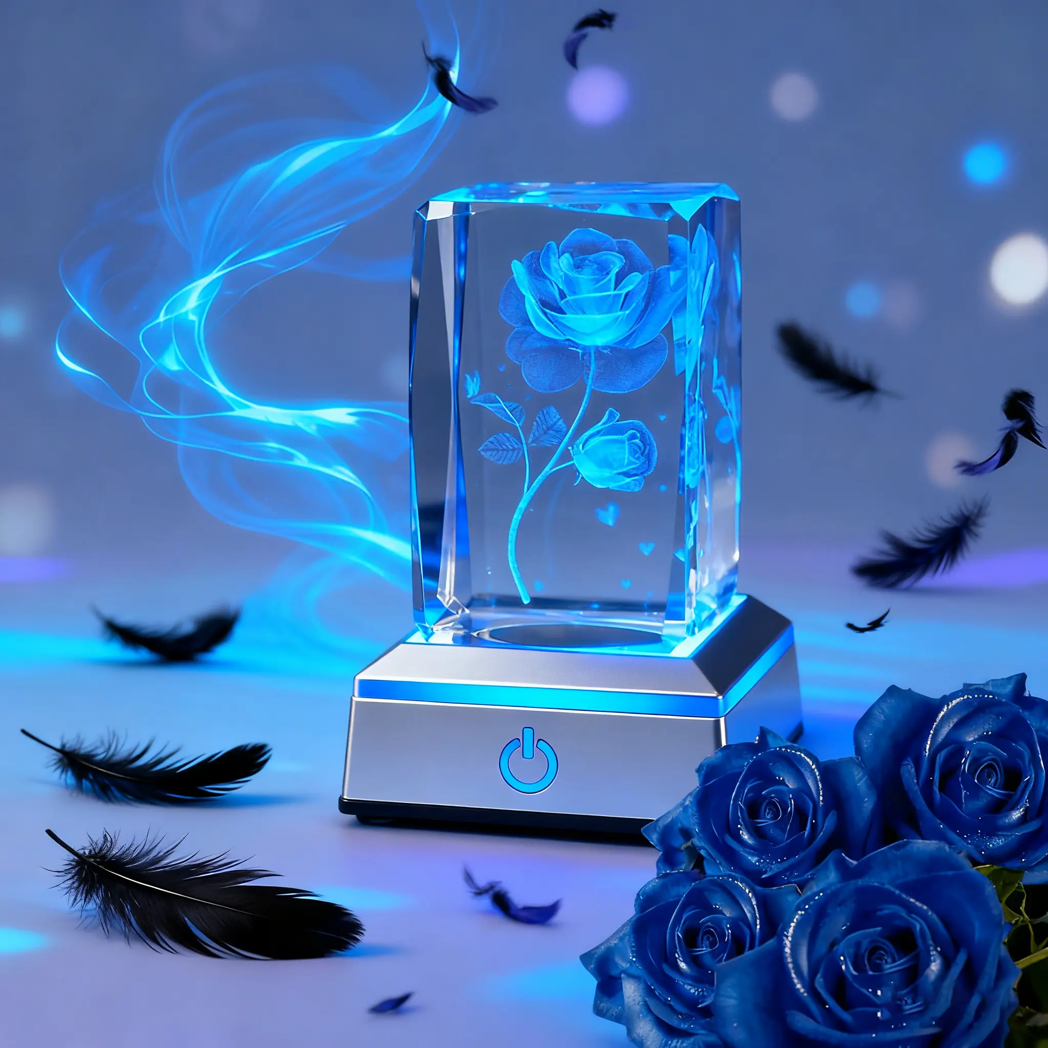 3D Rose Crystal Night Lamp with Adjustable LED MulticolorLights for Girlfriend Wife Valentine's Day AnniversaryBirthday Presents Christmas Gifts for Her Decorative LightLove New Home Gift Bedroom Decor Adjustable Color Holiday Deal gift