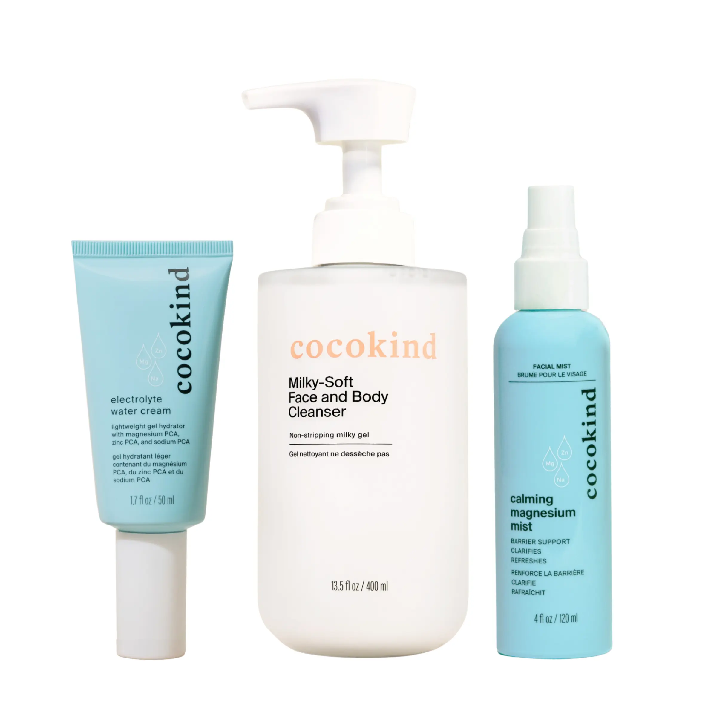 [cocokind] Everyday Routine Essentials | 3-Piece Routine Skincare Set | Cleanser + Mist + Moisturizer | Cleanse & Calm & Hydrate