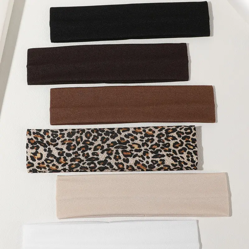 【Black Friday】Women's Multicolor Sports Headbands, Leopard-Print Elastic Sweat-Absorbent Workout Hairbands for Yoga, Running, and Skincare, Fashion Accessories