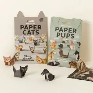 Create An Army of Cuteness: 50-Sheet Animal Origami Paper Folding Pack (Cats, Dogs or 100pc Combo Set)
