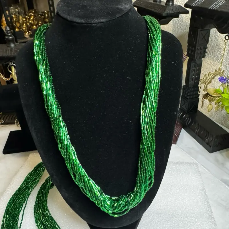 Nepali Traditional Necklace - Green plain potey