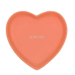 At First Sight Heart Trinket Ring Dish Tray - Coral