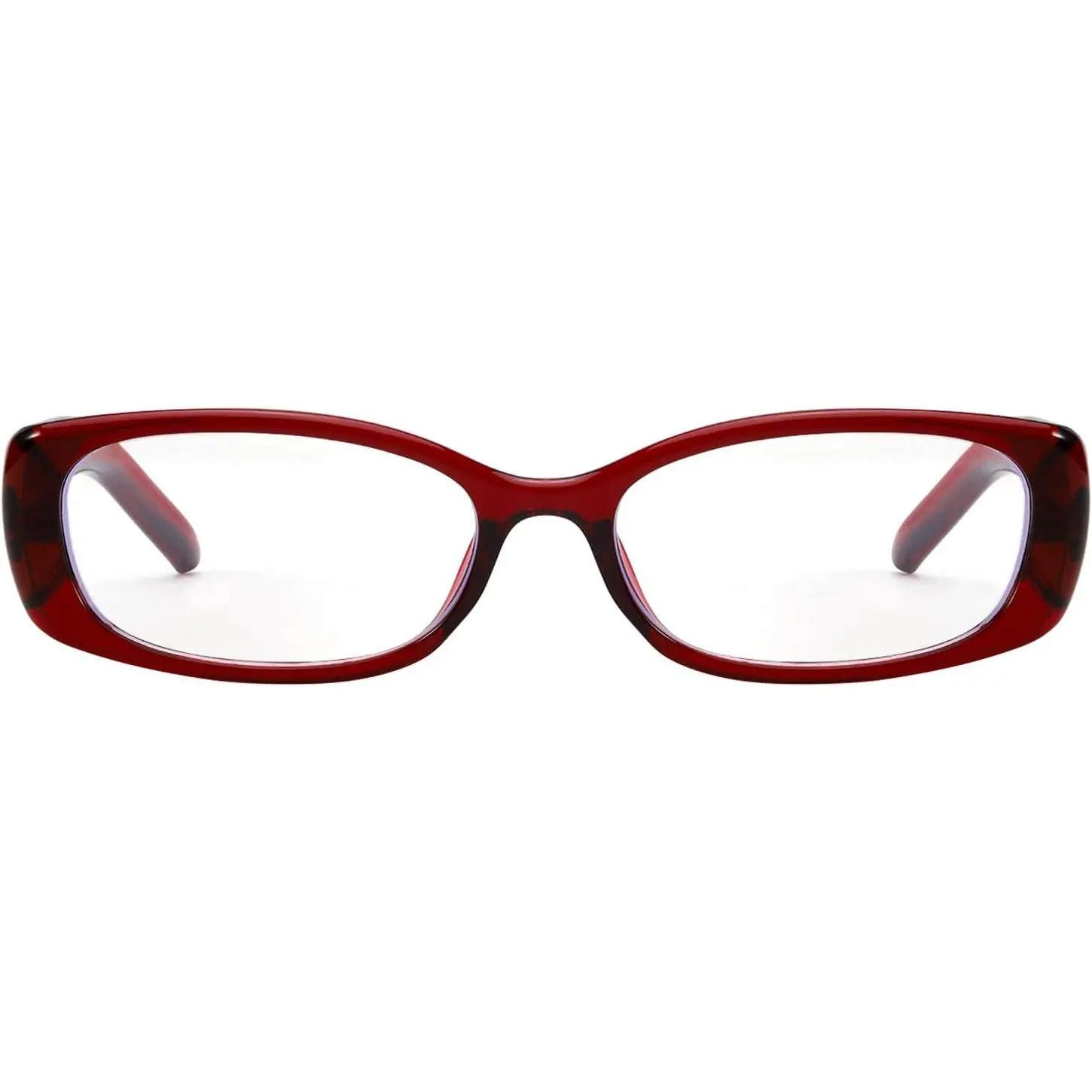 【Bayonetta glasses】SODQW Rectangle Blue Light Glasses for Women Trendy Small Rectangular Fake Glasses with Clear Lens