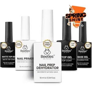 Beetles Gel Polish Set - Top Coat, Base Coat, Nail Dehydrator & Primer, Nail Glue, Peel Off Base Gel, Builder Gel, Liquid Latex, Cuticle Oil  Cosmetic Acrylic  Manicure  Fall Nail Halloween Nail Black Friday Winter Nail Christmas Gift