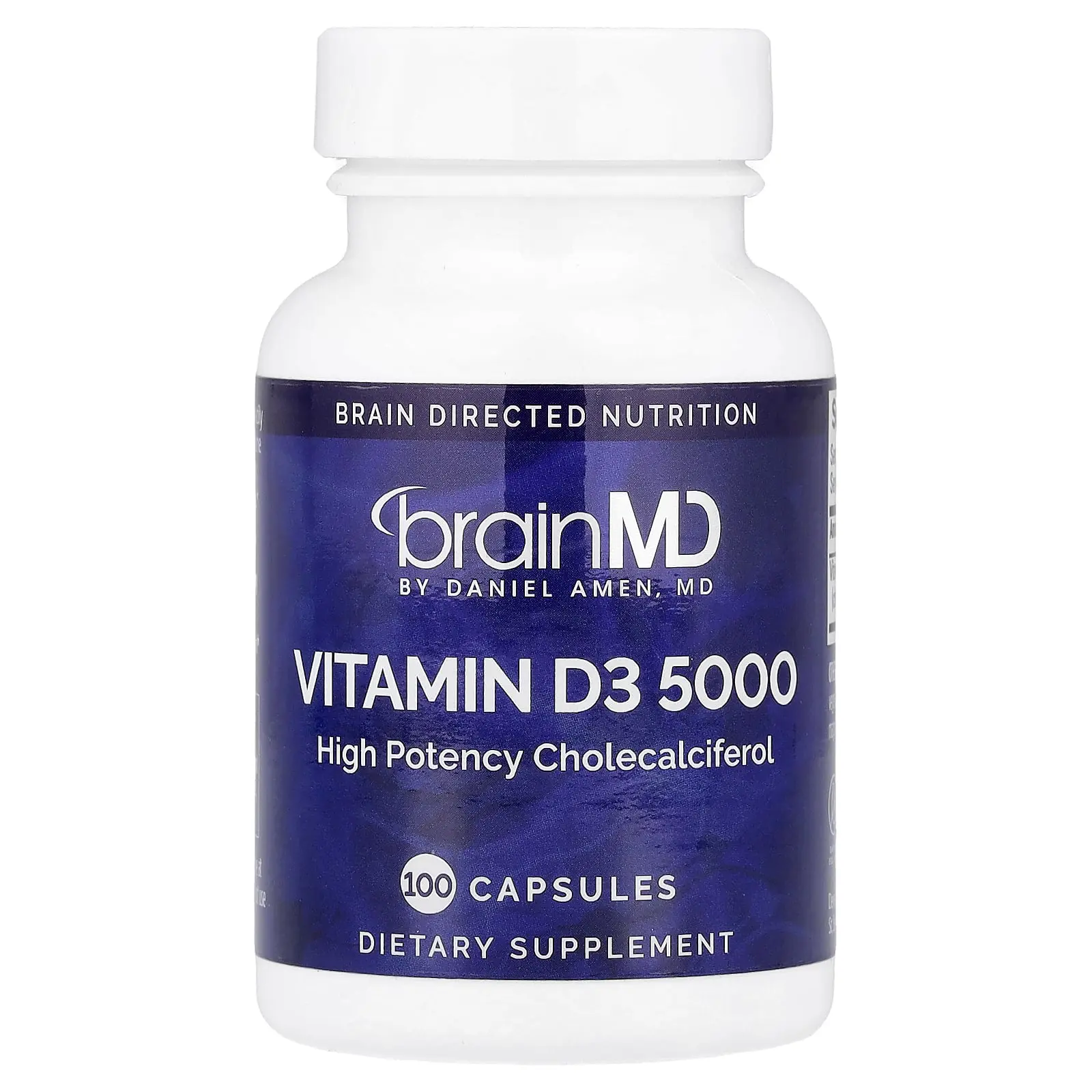 BrainMD Vitamin D3 5000, 100 Capsules (125 mcg (5,000 IU) per Capsule)
