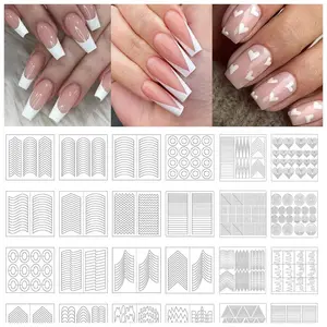 1768PCS French Tip Nail Stickers – 60 Designs DIY Nail Art Guides, Self-Adhesive French Manicure Tape (36 Sheets)