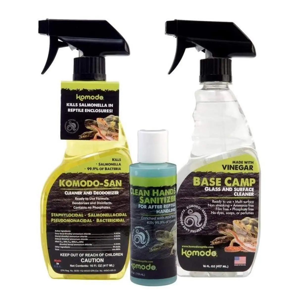 Multipet International 16oz Komodo San Cleaner & Deodorizer Spray for Reptile Owners - Cleaning, Wipe, Bacteria Kill Functionality