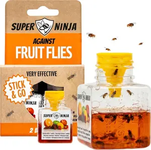 Indoor Fruit Fly Trap Set, 4-Pack Highly Effective Pest Catcher for Home Kitchen, Up to 3 Weeks Performance, Kid & Pet Friendly Home Care Supply
