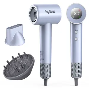 Hair Dryer Ionic with Digital Display,160,000 RPM Professional High,1875W Blow Dryer with Diffuser and Concentrator, Fast Drying for Women, Lightweight, Low Noise Dryer for Curly or Straight Hair