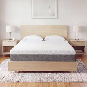 【Summervibes】10 Inch Gray White High Density High Resilience Sponge Foam Mattress Ultra Soft Breathable Pressure Relief Bed Mattress for Bedroom Dorm Apartment