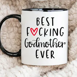 Funny Godmother Gift, B*St Godmother Ever Coffee Mug, Godmother Cup, Christmas Mother's Day Birthday Gift, Sarcastic Mug, 11 15oz Washable Ceramic Cup