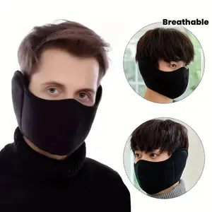 Winter Thermal 2 in 1 Face and Ear Warmer, Cold Weather Protection, Cycling Windproof Face Cover, Breathable Ear Muff, Anti Freeze, Outdoor Sports Mask