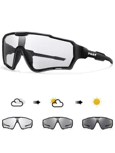 Unisex Sporty Sunglasses, Lightweight Color Changing Sunglasses for Travel & Daily Use, Fashionable Sunglasses for Outdoor Sports, Cycling, Photochromic Cycling Glasses