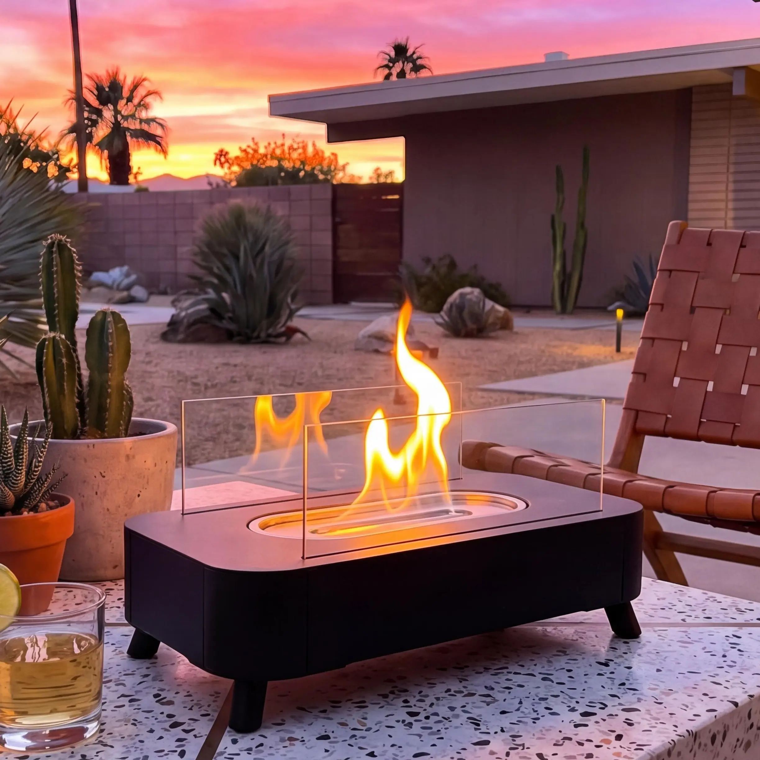 Tabletop Fire Pit - Portable Ventless Mini Fireplace Indoor Outdoor, Smokeless Table Top Firepit Bowl S'mores Maker, Cozy Aesthetic Room Decor, Christmas Holiday Gift Ideas, Housewarming Birthday Gifts for Men Women Mom Dad, Apartment Friendly Patio