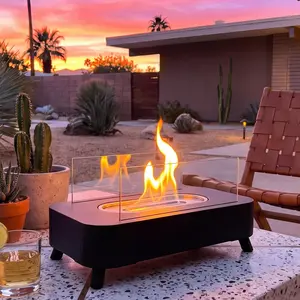 Tabletop Fire Pit - Portable Ventless Mini Fireplace Indoor Outdoor, Smokeless Table Top Firepit Bowl S'mores Maker, Cozy Aesthetic Room Decor, Christmas Holiday Gift Ideas, Housewarming Birthday Gifts for Men Women Mom Dad, Apartment Friendly Patio