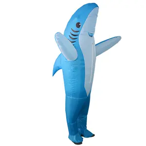Inflatable Shark Costume Air Blow up Jaws Jumpsuit Fancy Dress Funny Carcharias Suit for Cosplay Party  Clothing