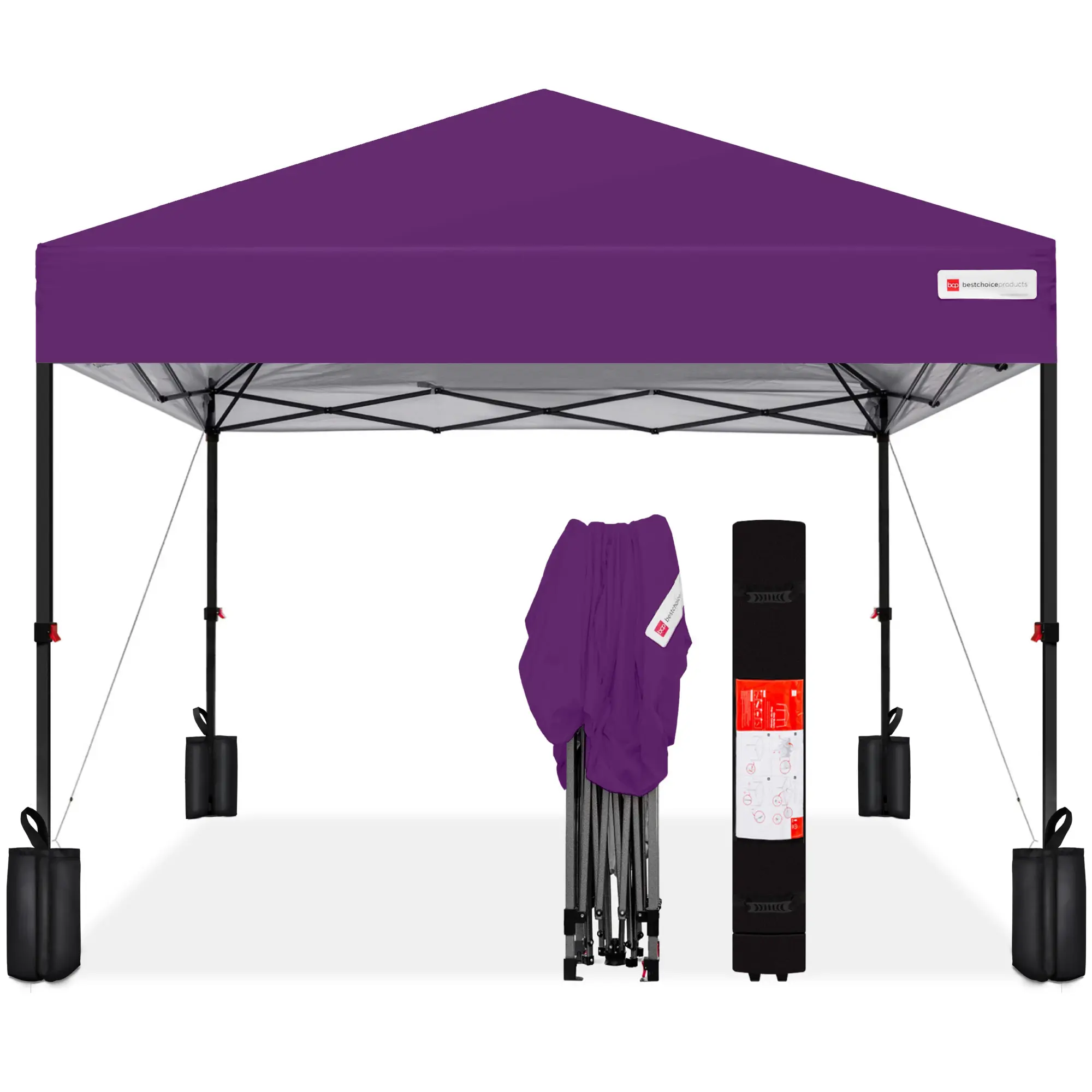Best Choice Products 10x10ft Easy Setup Pop Up Canopy w/ 1-Button Setup, Wheeled Case, 4 Weight Bags Best Choice Products 10x10ft Easy Setup Pop Up Canopy w/ 1-Button Setup, Wheeled Case, 4 Weight Bags