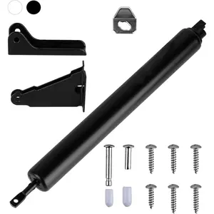 Storm Door Closers,1 Pack Screen Door Closer, Pneumatic Door Closer Bracket Adjustable Closing Door Cushion Speed,Door Spring(Black)