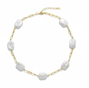 Sea Pearl Dainty Chain Necklace
