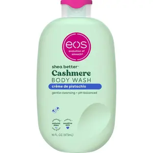 eos Cashmere Body Wash – Crème de Pistachio, Moisturizing Body Wash, Creamy Gel Formula, with Shea Butter, Glycerin, Vitamin E, pH Balanced, Sensitive Skin, Vegan, 16 fl oz